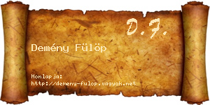 Demény Fülöp névjegykártya